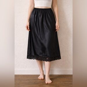 Elegant Black Satin Slip